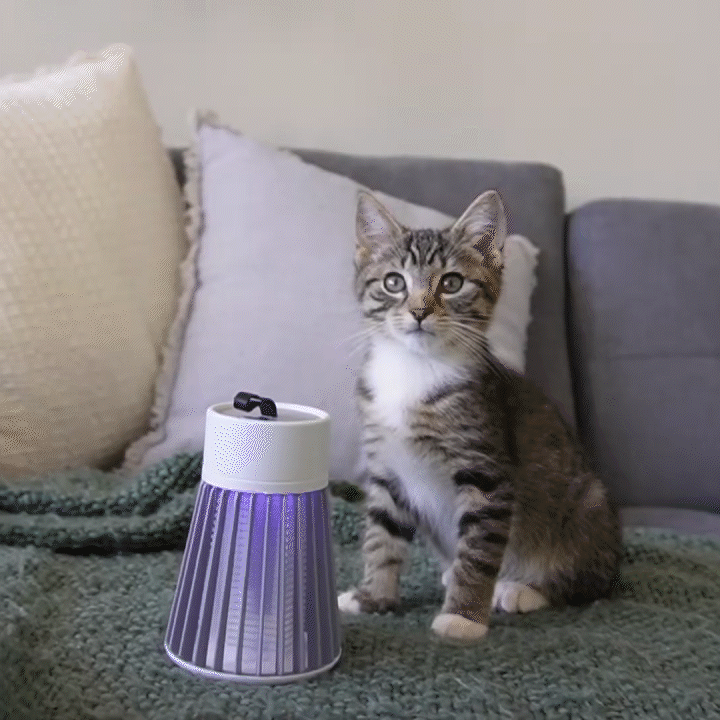 MosquitoZap on a bedside table, softly lit